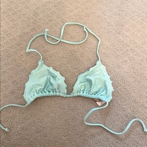 Luli Fama Light Blue Ruffle Bikini Top